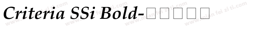 Criteria SSi Bold字体转换